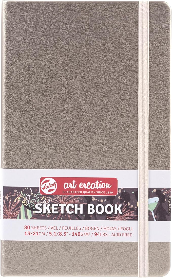 Talens Art Creation T9314-242M 454488 Talens Art Creation Sketchbook, Drawing Notebook, 5.1 x 8.3 inches (13 x 21 cm), Pink Champagne, Thickness 5.9 oz/yd², Fine Acid-Free Paper, 80 Sheets