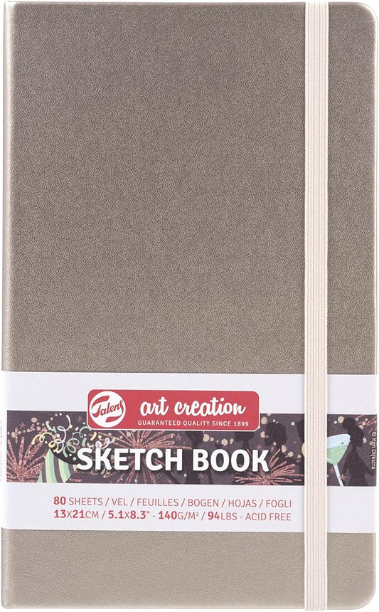 Talens Art Creation T9314-242M 454488 Talens Art Creation Sketchbook, Drawing Notebook, 5.1 x 8.3 inches (13 x 21 cm), Pink Champagne, Thickness 5.9 oz/yd², Fine Acid-Free Paper, 80 Sheets
