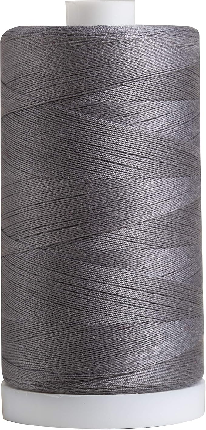 Connecting Threads Gray 100% Cotton Thread for Sewing, Quilting, and Crafting - 50-Weight - 1200 Yard Large Spool (Grey)