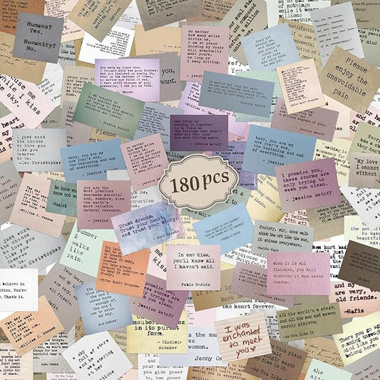 180PCS Bible Verse Stickers, No Repeat Christian Inspirational Quote Sticker, Typewriter Vintage Scrapbooking Stickers,Bible Study Supplies for Water Bottle, Planner Bullet Junk Journal Laptop