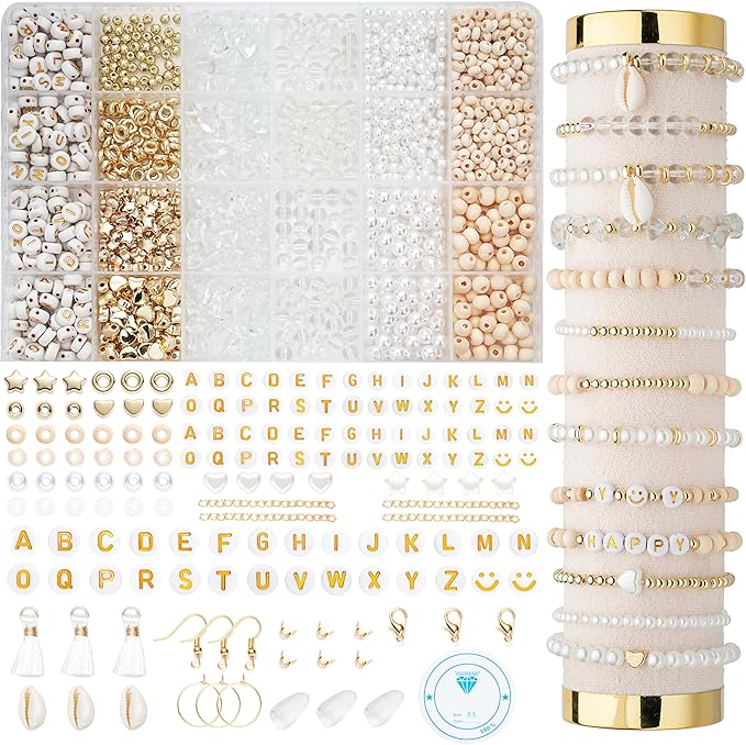 xylise jewelry making supplies kit natural stone beads for irregular natural stone with for diy craft bracelet necklace earrings for adults (transparent)