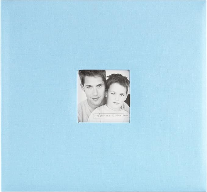 MCS Expandable 10-Page Fabric Scrapbook Album with Photo Opening Cover and 12 x 12 Inch Pages, 13.5 x 12.5 Inch, Sky Blue