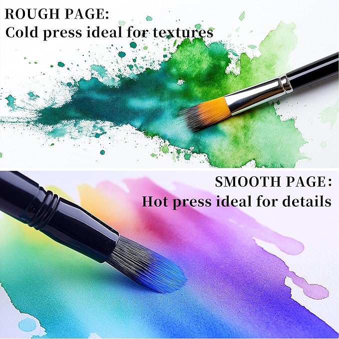 Vienrose Watercolor Sketchbook, 5.5"x5.5" Watercolor Journal with 24 Sheets 48 Pages 140 LB (300 GSM) Cotton Watercolor Paper, Black Leather Cover Water Coloring Sketch Book As Travel Notebook