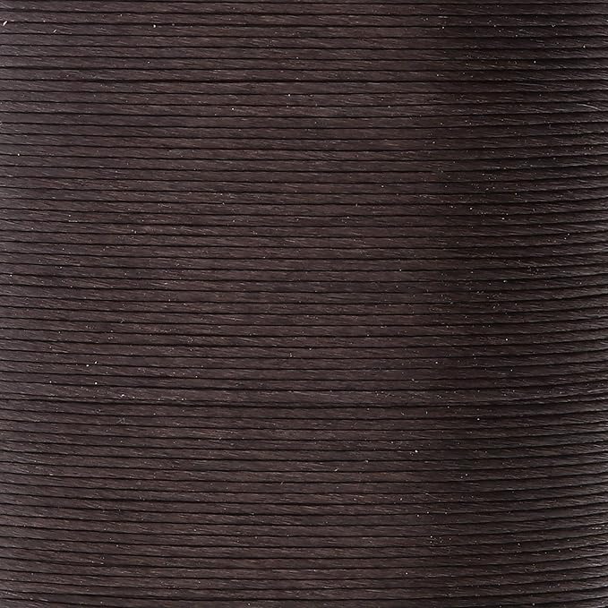 KO Nylon Beading Thread, Dark Brown Color, Japanese Pre-Waxed 100% Nylon, 330TEX, Tangle Resistant Knotting Cords, 50m /55 yds Spool, Use for Seed Bead Projects, Loom Work & Bead Weaving