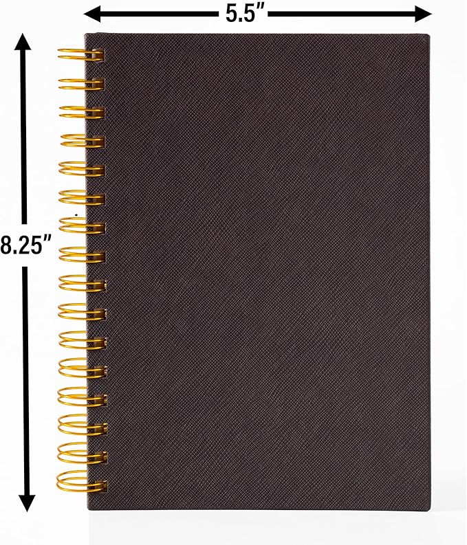 Olympian Ringed Sketchbook, A5 Size 5.5 x 8.25 inches, Gold Metal Ring Binding Lays Flat, 60 Sheets, 150 GSM Fine Art Paper for Artists, Ideal for Pencil, Ink, Watercolor, Leda Art Supply (Pack 1)