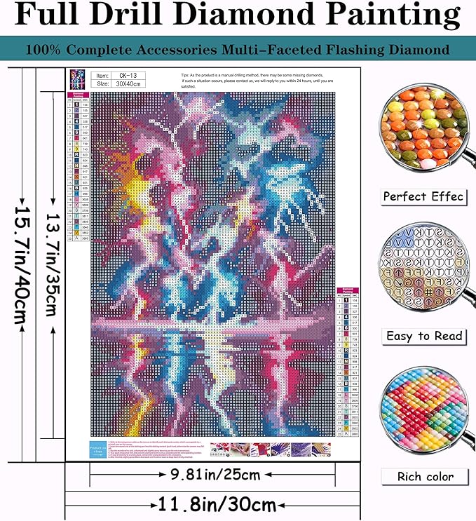 CZYWJMEI 5D Colorful Lightning Diamond Painting Kits for Adults Beginners,DIY Landscape Scenery Diamond Art,Full Round Drill Diamond Dot Gem Art Kits,Home Wall Decor 12x16 Inch