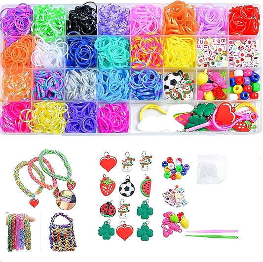 2000+Rubber Band Bracelet Kit, Loom Bracelet Making Kit for Kids, Rubber Bands Refill Loom Set, Rubber Bands for Bracelet Making Kit for Kids