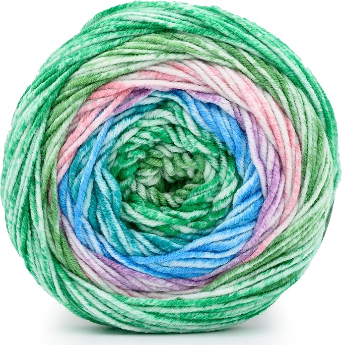 Lion Brand Yarn, Mandala Ombré Variegated Yarn for Crocheting, Knitting, and Crafts, Balance, 1 Pack, Soft, Acrylic Fiber for Cozy Blankets, Worsted Weight Sweaters and Colorful Shawls