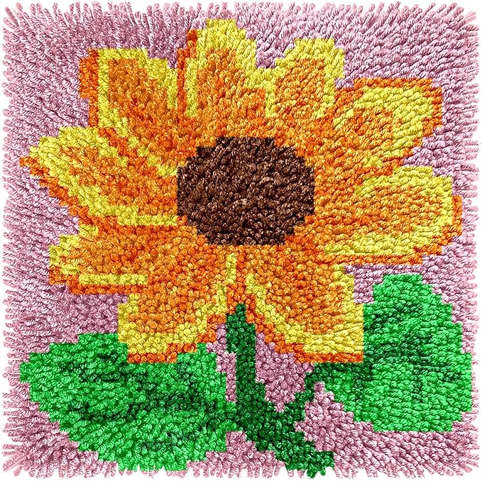 Manzapu Latch Hook Rug Kits for Adults Beginners, 30cm*30cm Small Home Decor Rugs Making Kit with Crochet Tool ＆ Precut Yarns and Coded Canvas Christmax Halloween Craft Gifts for Women Mom