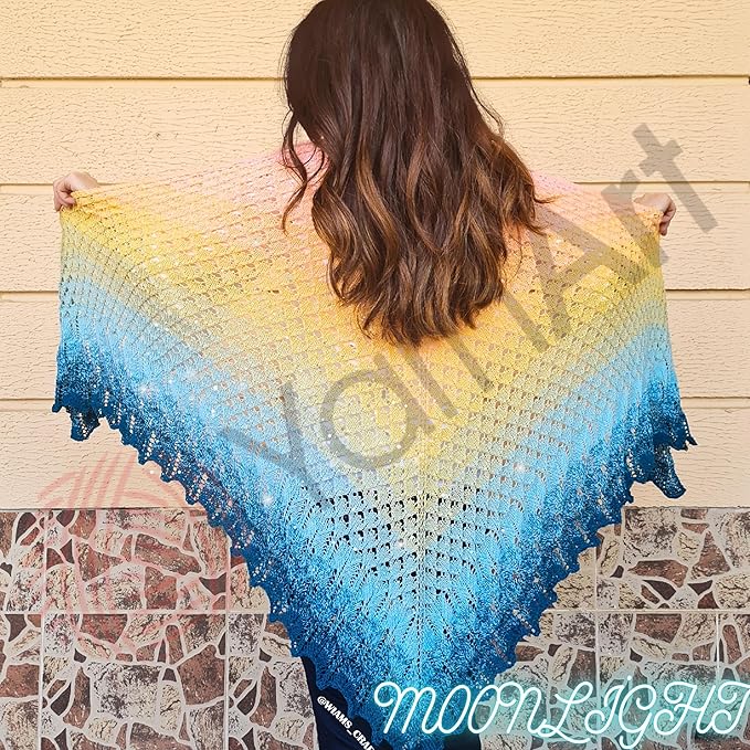 YarnArt Flowers Moonlight – Gradient Cotton Acrylic Yarn with Metallic Lurex, 9.17oz (250g), 1093 Yards – Shiny, Multicolor Cake Yarn for Crochet, Knitting, Shawls & DIY Projects (3270)