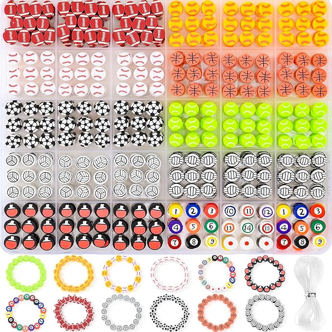 600pcs Polymer Clay Beads Friendship Bracelet Making kit Cute Fun Charms Beads for Bracelet Making DIY Arts Crafts Birthday Gifts Toys for Kids Girls Age 4-13 Ball