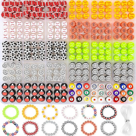 600pcs Polymer Clay Beads Friendship Bracelet Making kit Cute Fun Charms Beads for Bracelet Making DIY Arts Crafts Birthday Gifts Toys for Kids Girls Age 4-13 Ball