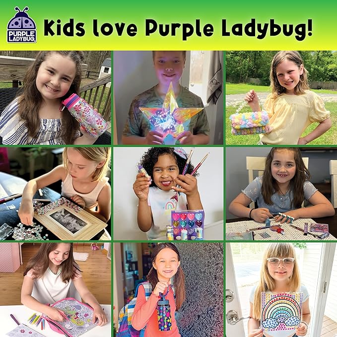 Purple Ladybug Silver Holographic Scratch Art Mini Notes - Scratch Art Notes Kids Games, Summer Activities for Kids, Teens, Boys, Gifts for Kid Arts & Crafts Supplies Summer Craft Kit