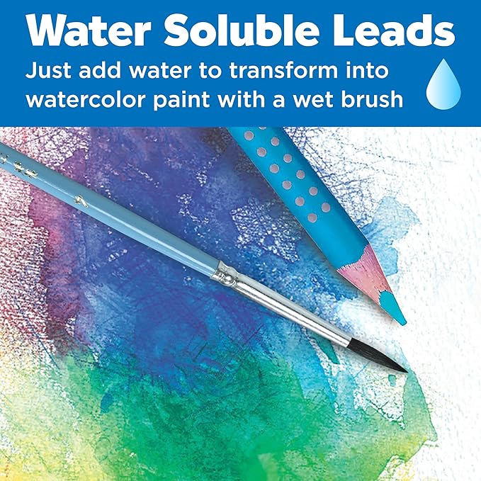 Faber-Castell - 288 Count- Grip Watercolor EcoPencils School Pack - Art Supplies For Kids- (24 Sets of 12 Colors + Free Sharpeners and Paint Brushes)
