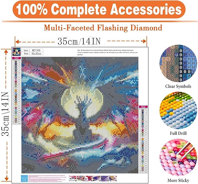 igoodom Dragon Diamond Art Kits for Adults, Starry Sky Dragon Diamond Painting Kit, Full Drill Round Diamond Art Kits, DIY Gem Art and Crafts for Home Wall Decor Gift 14x14inch