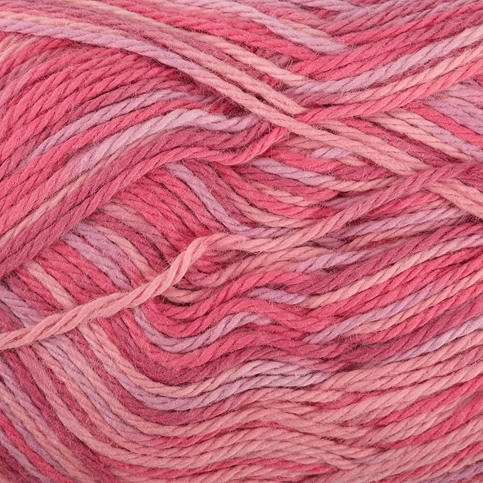 JubileeYarn Cotton Select Yarn - 50g/Skein Sport Weight - Taste of Berry - 8 Skeins