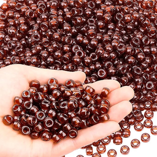 gmma brown transparent pony beads for bracelet plastic beads for jewelry making fall beads for friendship bracelets thanksgiving autumn beads for diy bracelet necklace party decoration supplies