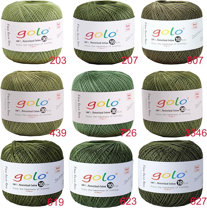 golo Brand Crochet Thread Size 10 Crochet Yarn for Crocheting Bronze 607