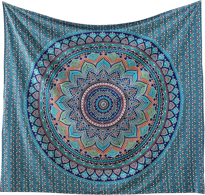 popular handicrafts tapestry wall hanging hippie ombre mandala bohemian hippy intricate indian tapestries bedspread tarquoise