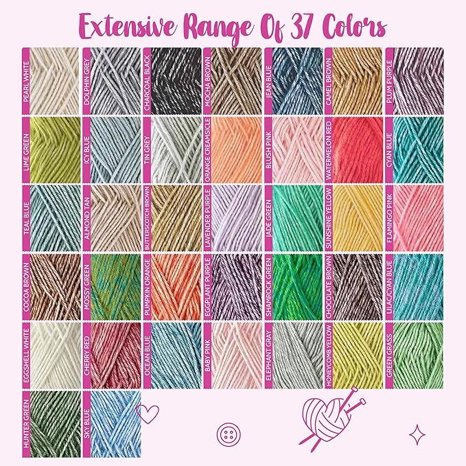Cotton to The Core Cotton Yarn for Crocheting, 6-Pack (852 Yds / 300G), Free Patterns, Beginners Friendly - Soft Baby Yarn for Knitting - 3 DK Light Worsted Weight - Sky Blue