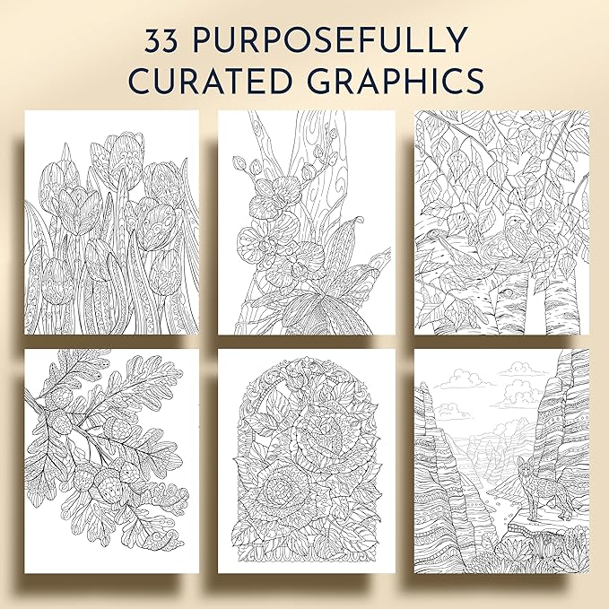 RYVE Coloring Book for Adults Relaxation - Beautiful Designs to Promote Mindfulness & Relaxation - Adult Coloring Book for Women & Men, Anxiety and Stress Relief Gifts for Women, Flower Designs