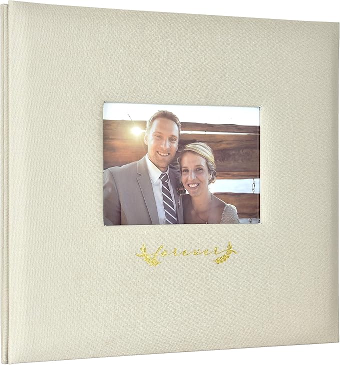 MCS Expandable 10-Page Fabric Scrapbook Album with Photo Opening Cover and 12 x 12 Inch Pages, 13.5 x 12.5 Inch, Forever