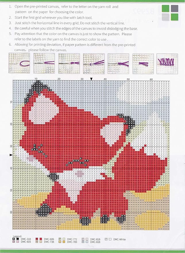 LUBOT 17" X 17" Fox Latch Hook Kits for Adults Rug Pillow Cover with Printed Canvas Pattern Crochet Kit for Beginners