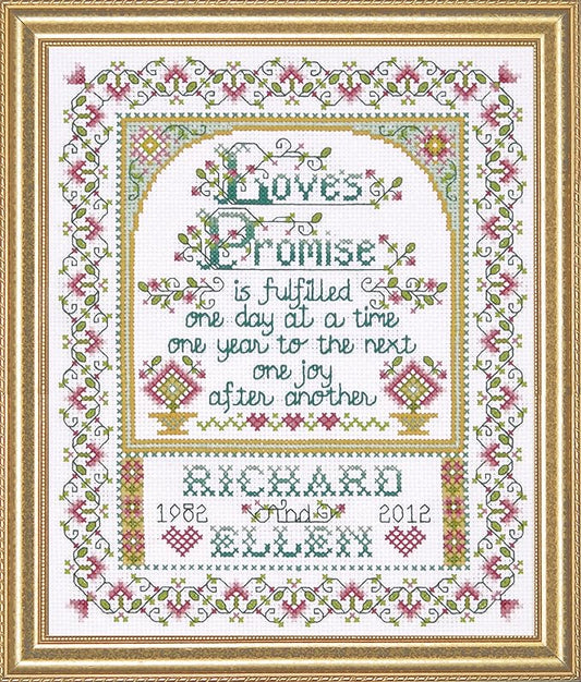 Design Works Crafts Tobin 356745 Loves Promise Counted Cross Stitch Kit-8"X10" 14 Count, Multicolored (2758)