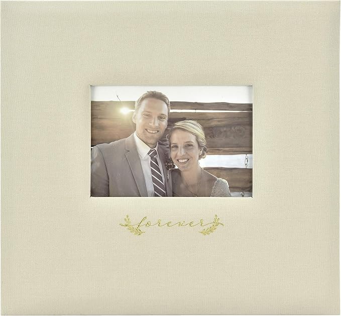MCS Expandable 10-Page Fabric Scrapbook Album with Photo Opening Cover and 12 x 12 Inch Pages, 13.5 x 12.5 Inch, Forever