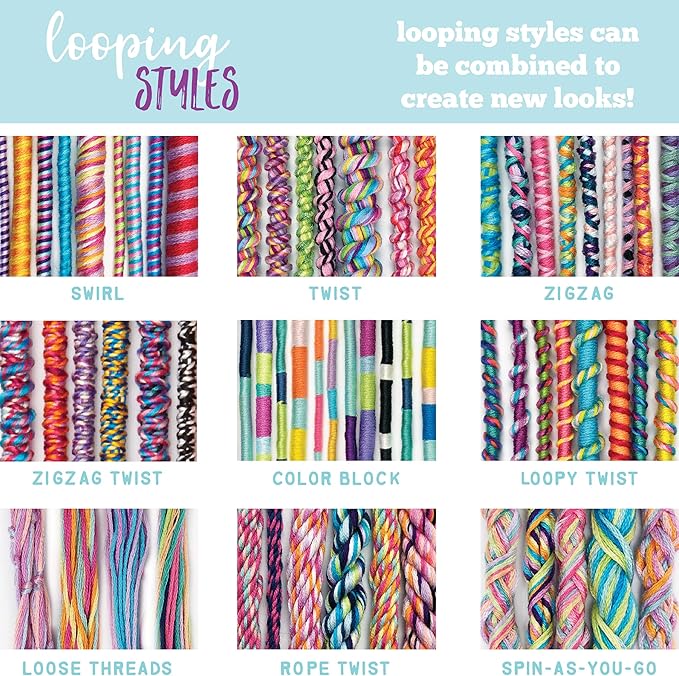loopdedoo diy friendship bracelet maker kit for kids - make bracelets in minutes for birthdays and friendship gifts - award winning crafts kit for kids, easy-to-use, loop your own style, aged 8+