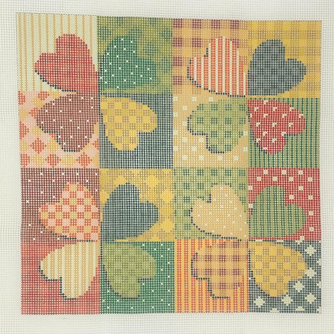 Howie's Needlepoint Needlepoint Kits for Adults, Pillow Front Cross Stitch Kit with Embroidery Pattern on Canvas, Yarn, 2 Needles and Instruction, 16 x 16inch(Vintage Four-Leaf Clover)