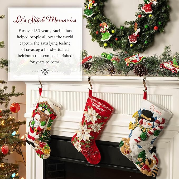 Bucilla Felt Applique Wall Hanging Kit, Noel, Perfect for Holiday DIY Arts and Crafts, 89655E