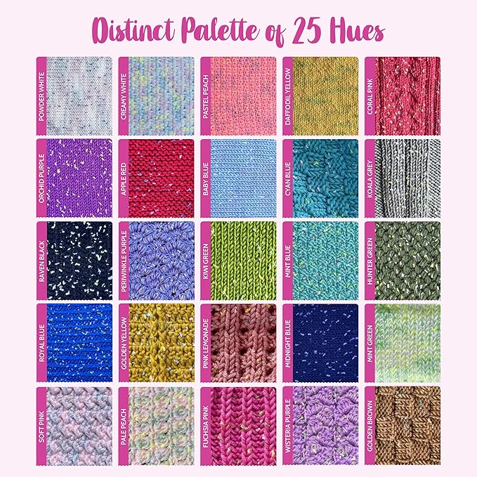 Tweed Twinkles Soft Baby Yarn for Crocheting, 8-Pack (696Yds / 400G), Free Patterns - Acrylic Baby Blanket Knitting Yarn with Flecks - Size 3 DK Light Worsted Weight - Pastel Peach