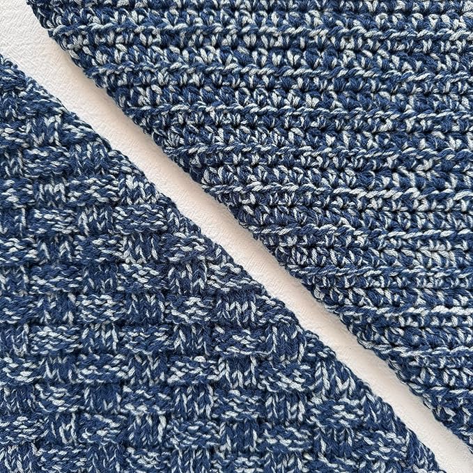 Cotton Bliss Soft Cotton Blend Yarn for Crocheting, 4-Pack (640Yds / 400G), Free Patterns, Beginners Friendly - #4 Medium Worsted Weight Yarn for Baby Blanket - Midnight Blue
