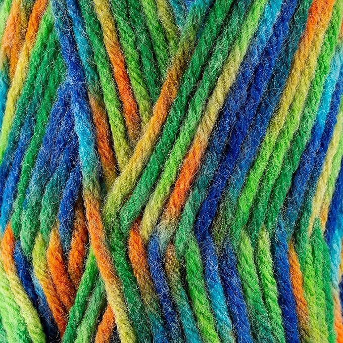 10 Skeins of Sensy Roving Multi Color Yarn, 3.5 oz, 132 Yards, Gauge 5 Bulky (Rainforests)