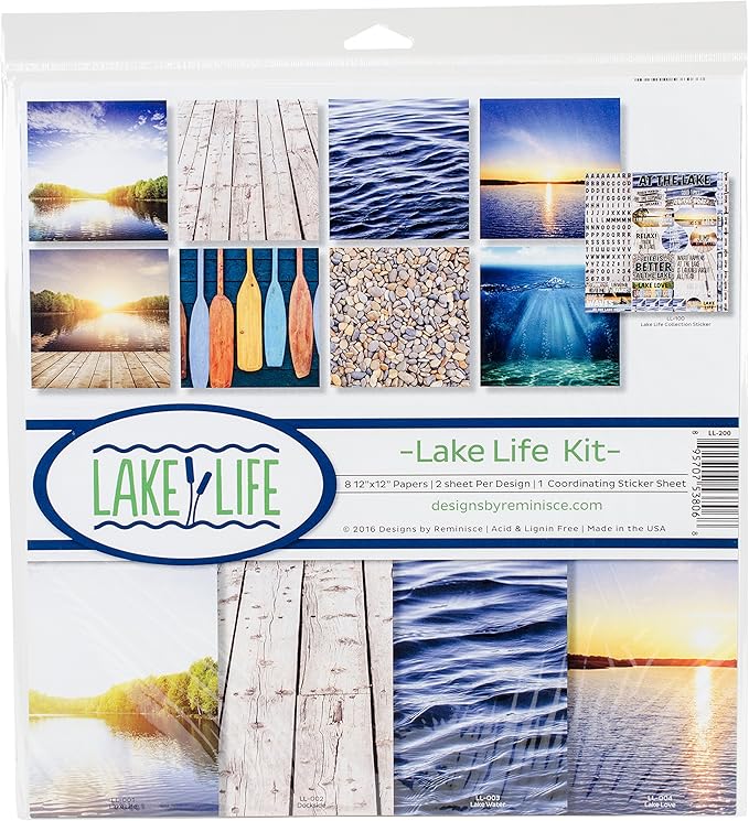 Reminisce LL-200 Lake Life Scrapbook Collection Kit 12x12 inches