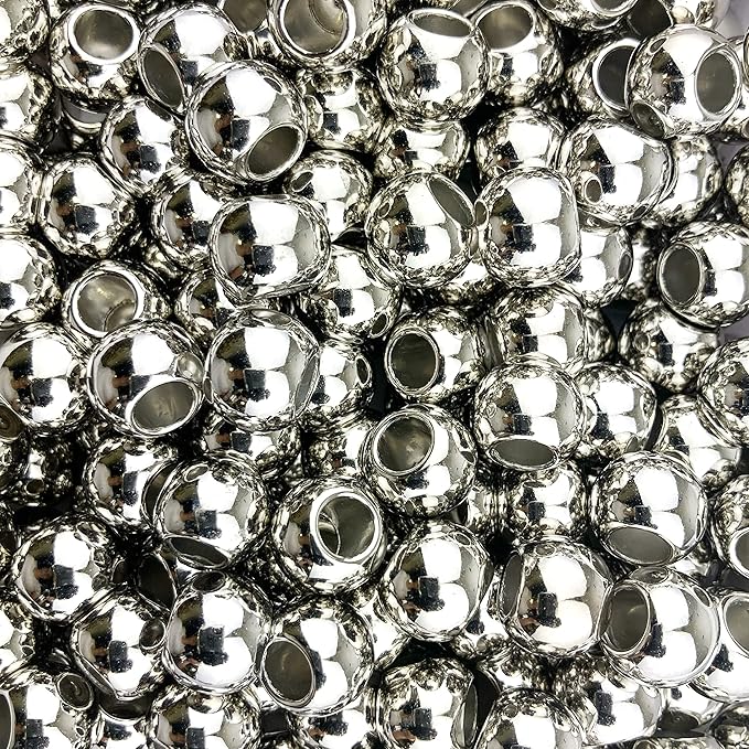300 acrylic large hole beads for crafts 10mm x 12mm acrylic barrel beads with 5.7mm large hole, black tie gloss assortment