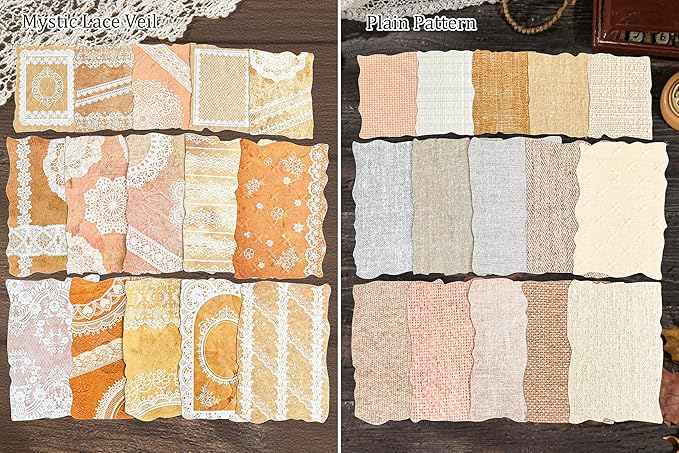 180 Sheets Embossed Textured Scrapbook Paper with 2 Double Sided Tapes, 6 Packs Scrapbook Supplies Kit for Scrapbooking, Junk Journal, Card Making Supplies, Planner, Collage
