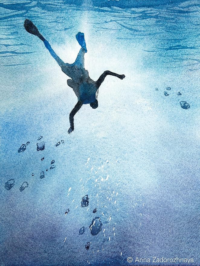 Schmincke - HORADAM® AQUARELL, Super- Granulation Set Deep Sea, 5 x 15 ml tubes, 74 841 097, wooden box, very strong supergranulating watercolor paints