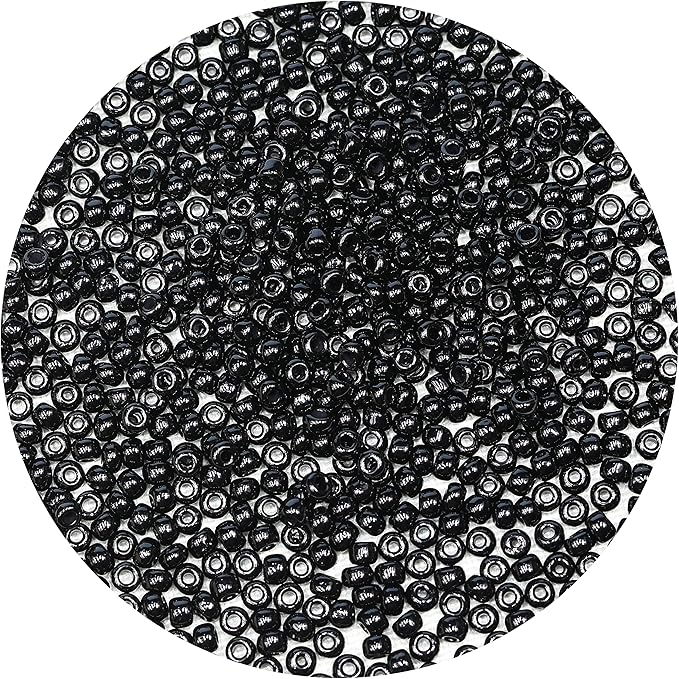 Bala&Fillic Black Color 4mm Seed Beads About 1200pcs/100Grams in Bag, 6/0 Glass Craft Beads for Making Bracelet and Necklace (Black)