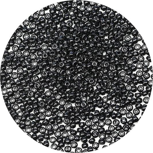 Bala&Fillic Black Color 4mm Seed Beads About 1200pcs/100Grams in Bag, 6/0 Glass Craft Beads for Making Bracelet and Necklace (Black)