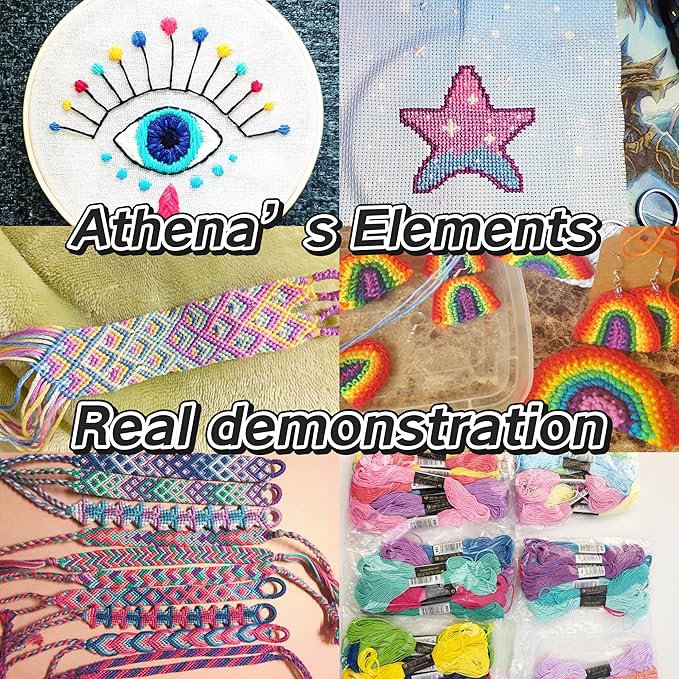 athena’s elements embroidery floss | rainbow thread for embroidery, cross stitch thread, customized independent packaging（100 colors）(unicorn color palettes)
