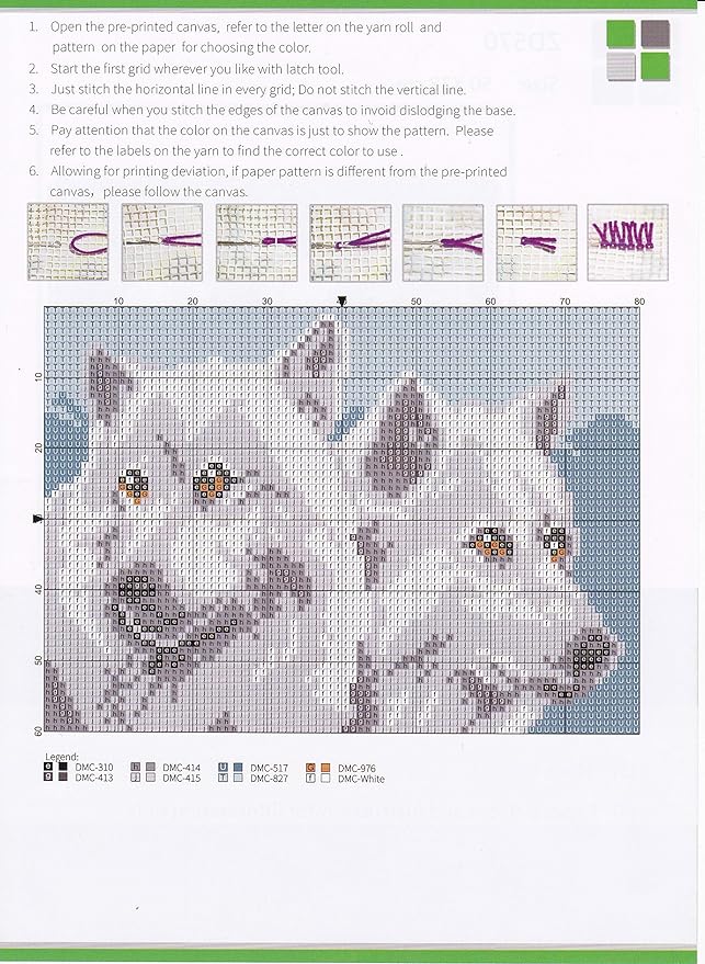 LUBOT 20" X 15" Wolf Latch Hook Kits Rug Making Kits DIY Crafts for Adults/Kids with Printed Canvas Pattern Crochet Kit