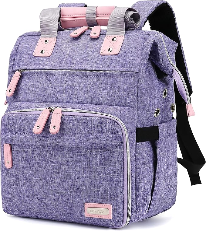 LTINVECK Crochet Backpack,Knitting Bag Backpack Yarn Storage Organizer Travel Crochet Bag,Large Yarn Tote Bag Yarn Holder Case for Knitting Needles,Crochet Hooks,Crochet Accessories