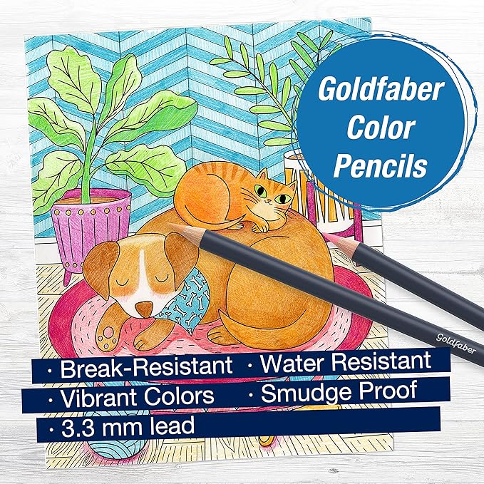 Faber-Castell Color by Number Wall Art: Pet Parents - Color by Number for Adults with Color Pencils for Adult Coloring, Adult Arts and Crafts