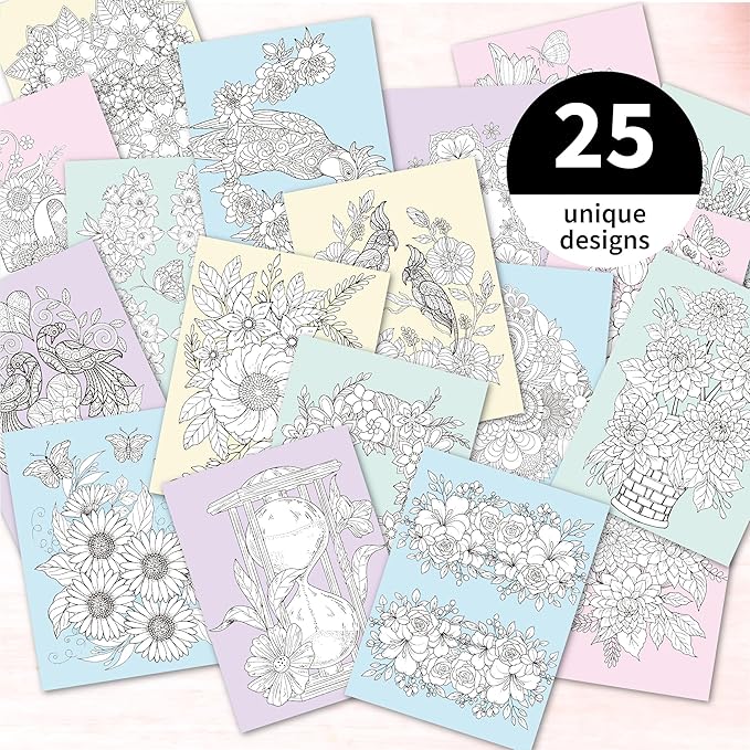 DESECRAFT Flower Coloring Book for Adults Relaxation - Spiral Bound Adult Coloring Book, Anxiety Relief & Stress Relief Gifts for Women 8.5" x 11" Tear Out Pages