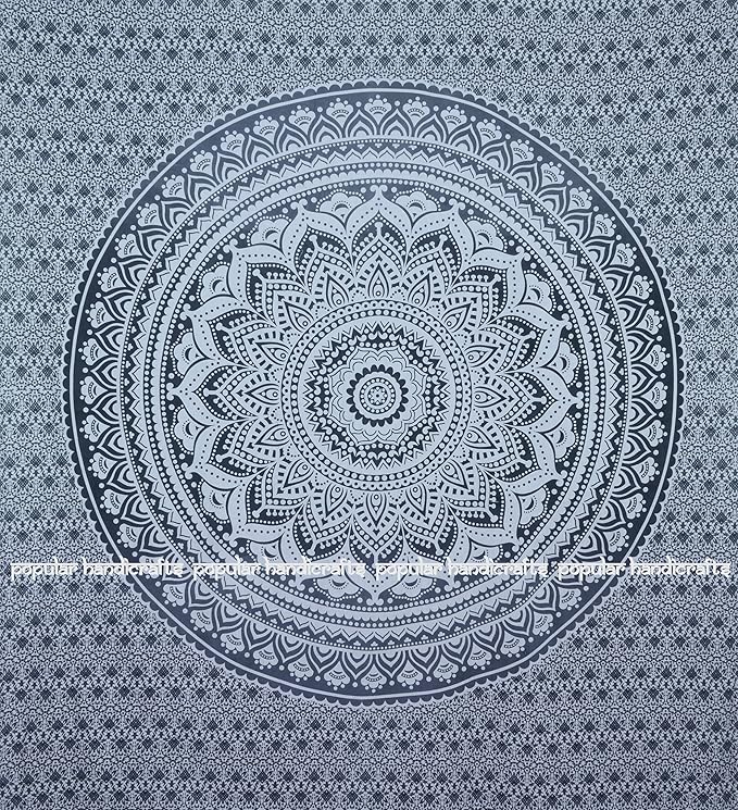 popular handicrafts tapestry wall hanging hippie ombre mandala bohemian hippy intricate indian tapestries bedspread 84 x 90 inches (215cm x 230cm) red yellow