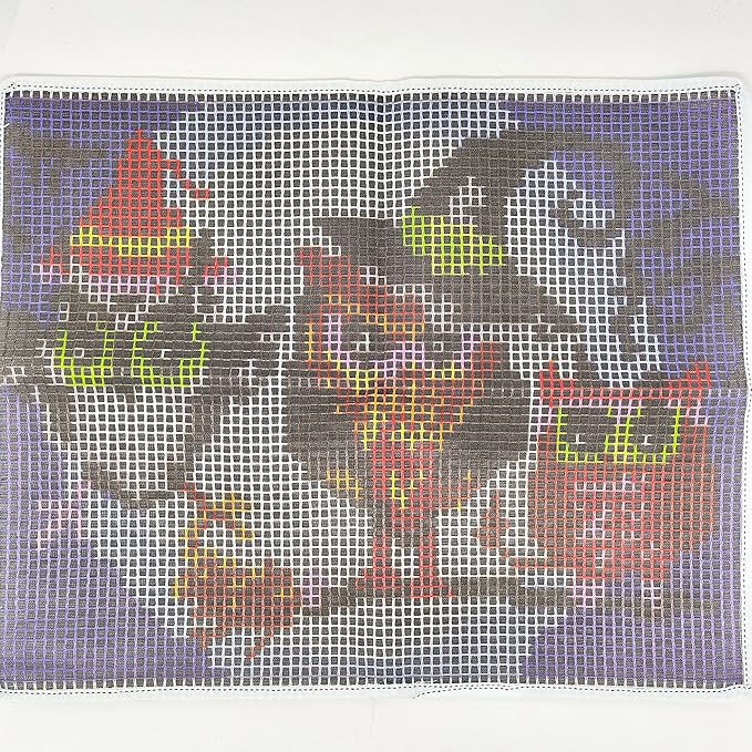 Howie's Latch Hook Kits for Adults, DIY Halloween Latch Hook Kit Rug Crochet Yarn, Color Preprinted Pattern Embroidery Decoration(Halloween Owls, 19.69 x 14.96 inch)