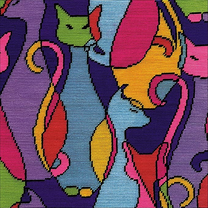 Design Works Crafts Colorful Cats Needlepoint Kit