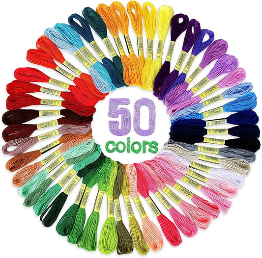 atdawn rainbow color embroidery, cross stitch threads, bracelets, crafts floss, 50 count